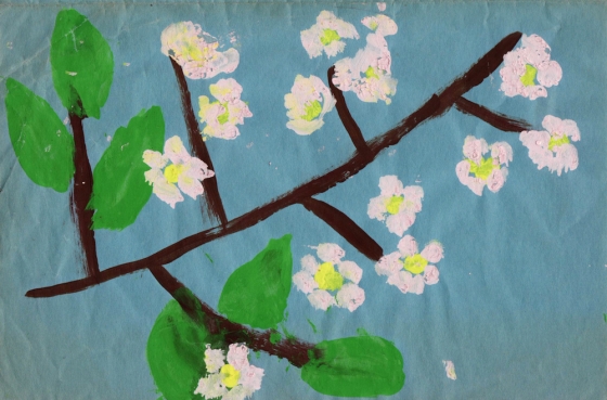 The painting for a Mother’s Day card I made when I was eight.